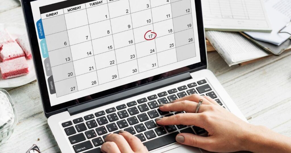 Concepto de cronograma y calendario